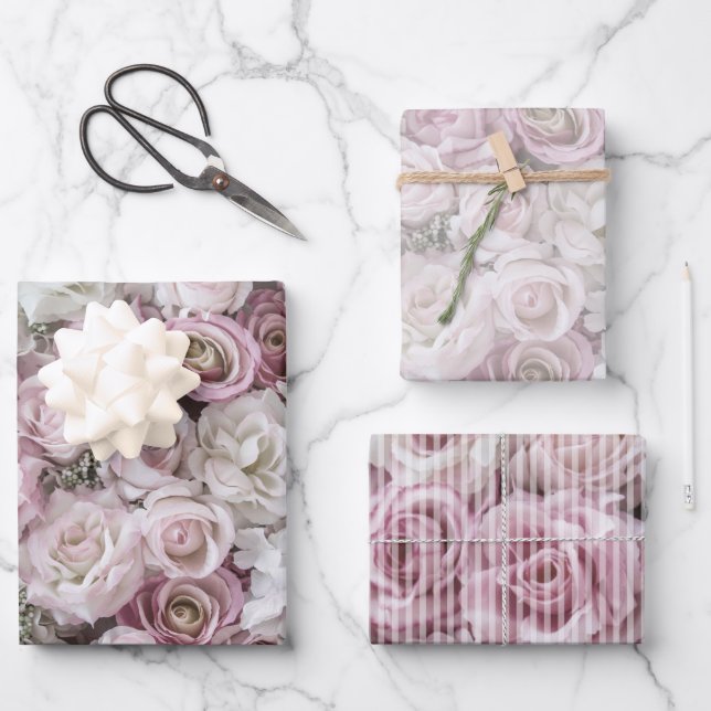 Wrapping Paper Set - Victorian Roses Collage (Front)