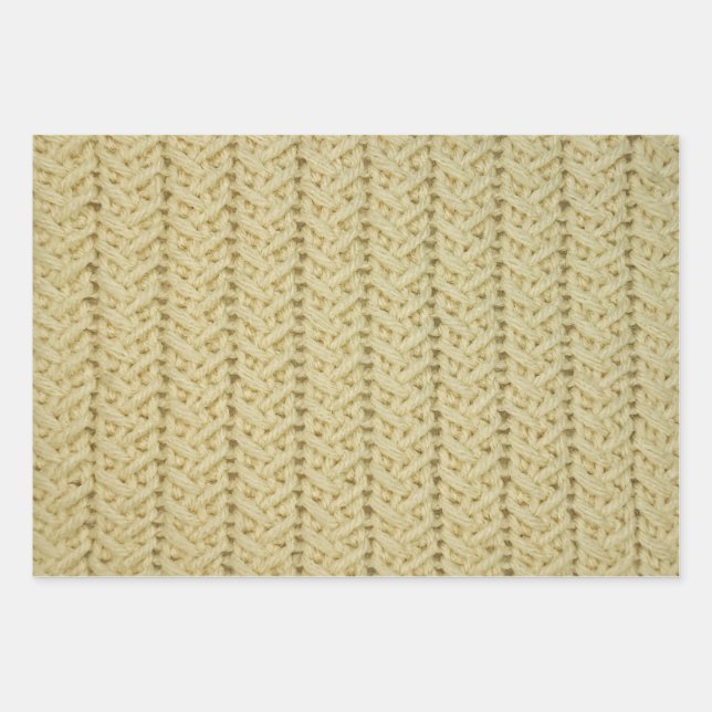 Wrapping Paper Sheet Set Basket Weave Cable Stitch (Front 3)