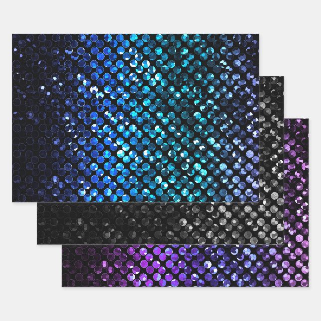 Wrapping Paper Sheet Set Crystal Bling Strass (Set)