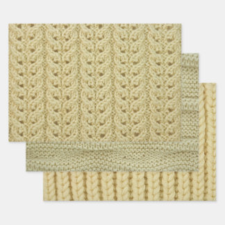Wrapping Paper Sheet Set Knitting Pattern Trio Dua