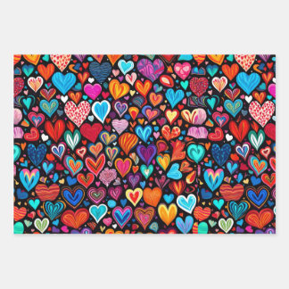 Wrapping Paper Sheet Small Hearts Wrapping Paper