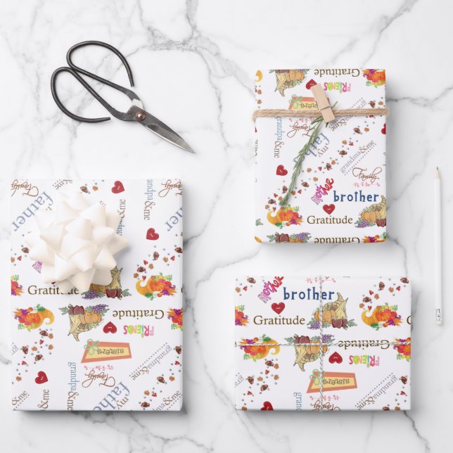 Wrapping Paper Sheets Thanksgiving  (Front)