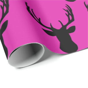 Wrapping Paper - Shocking in Pink Stags Head