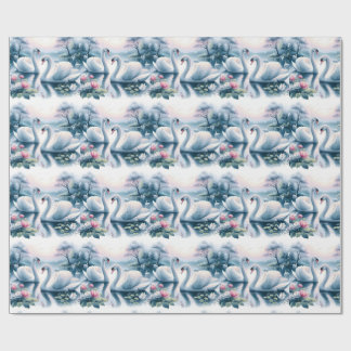Wrapping Paper - Swans on a Tranquil Lake