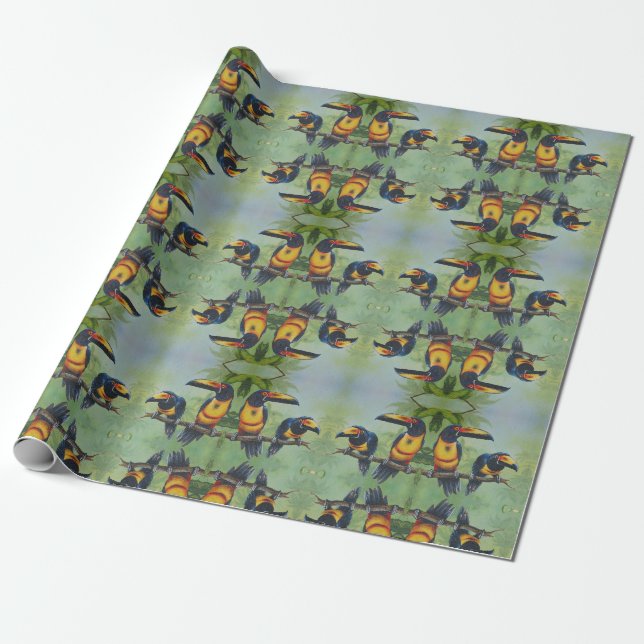 Wrapping Paper - Tropical Birds 02 (Unrolled)