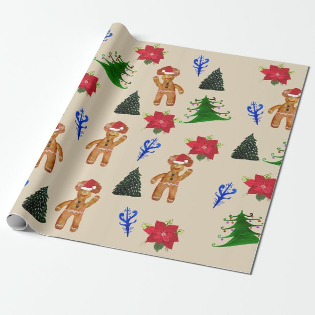 Wrapping Paper Winter Holidays (Unrolled)