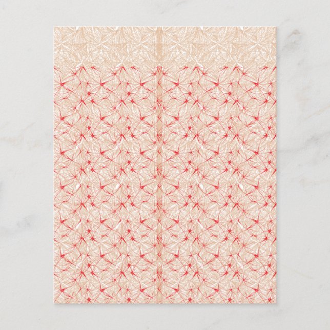 Wrapping paper with a repeating pattern of red, or (Front)