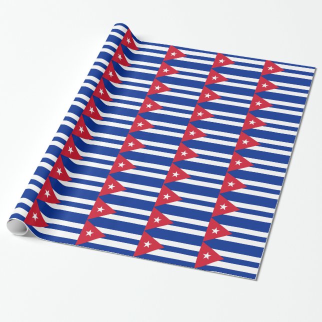 Wrapping paper with Flag of Cuba (Unrolled)