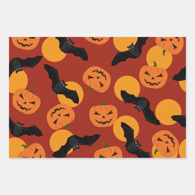 Wrapping Paper with Halloween Pattern (Front)