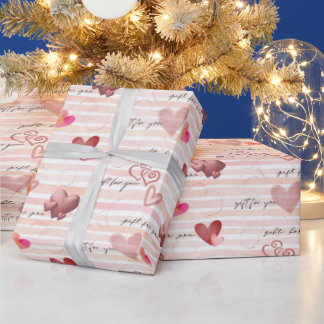 Wrapping paper with hearts