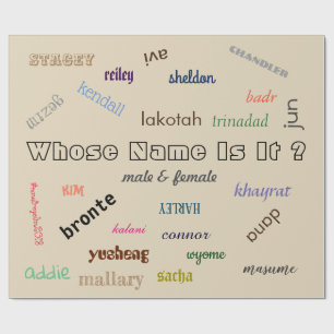 Wrapping Paper with Unisex Names by Mmetropolim