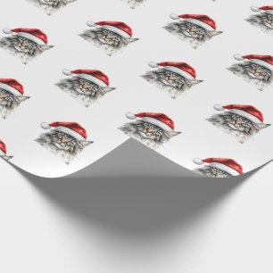 Wrapping Papers - Festive Maine Coon at Christmas Wrapping Paper
