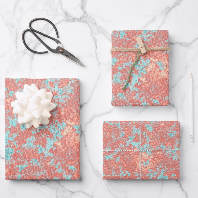 wrapping pink blue wrapping paper sheet (Front)