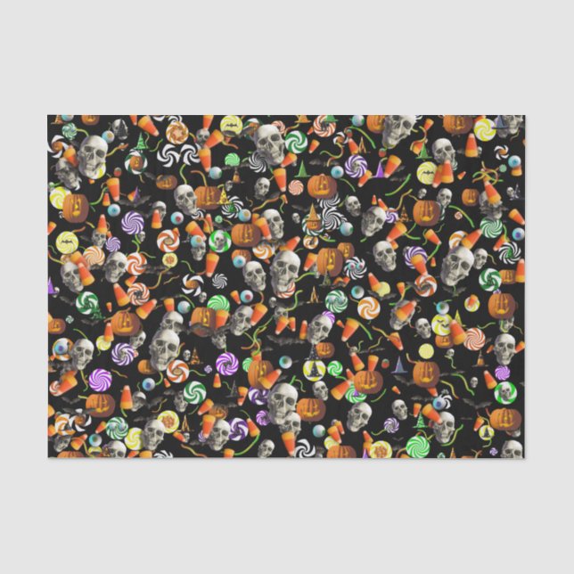 Wrapping Tissue - Creepy Halloween Confetti Paper (Front)