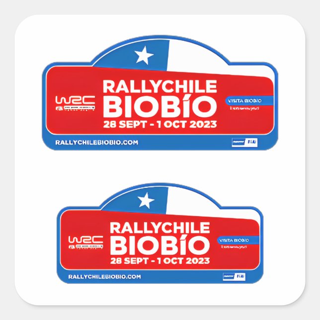 Wrc rally chile biobio chile rally Championship  Square Sticker (Front)