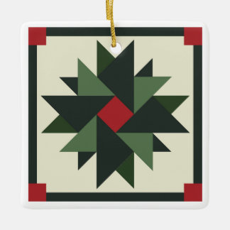 Wreath Barn Quilt Ornament