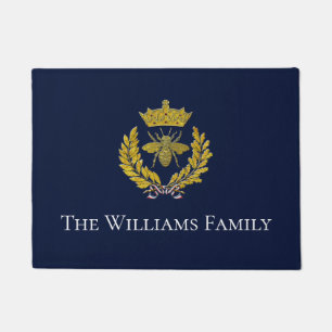 Wreath & Bee & Crown Your Colour & Greeting Doormat