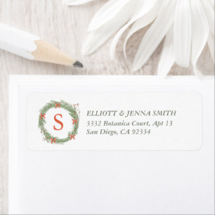 Wreath Bow Festive Classic Red & Green Address