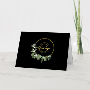 Wreath Custom Corporate logo Real Gold Foil  Foil Holiday Card