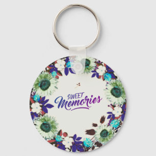 Wreath Flowers Greenery Floral Religious Gift Art Keychain