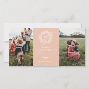 Wreath Hiver Monogramme Vacances 2 Cartes photos R