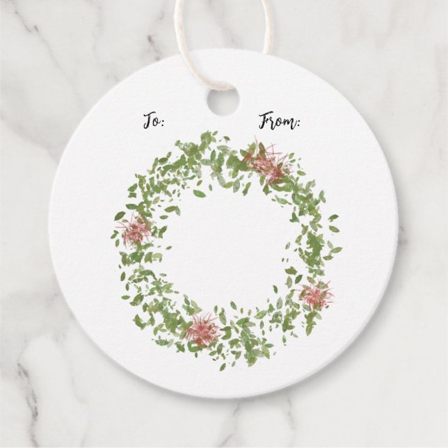 Wreath Holiday Gift Tags (Front)