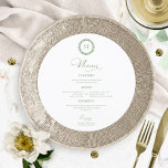 Wreath Monogram Wedding Menu Cards Green Sage<br><div class="desc">A simple chic calligraphy wedding menu card. I do offer a free customisation service,  if you have any questions or special requests,  please feel free to contact me.</div>