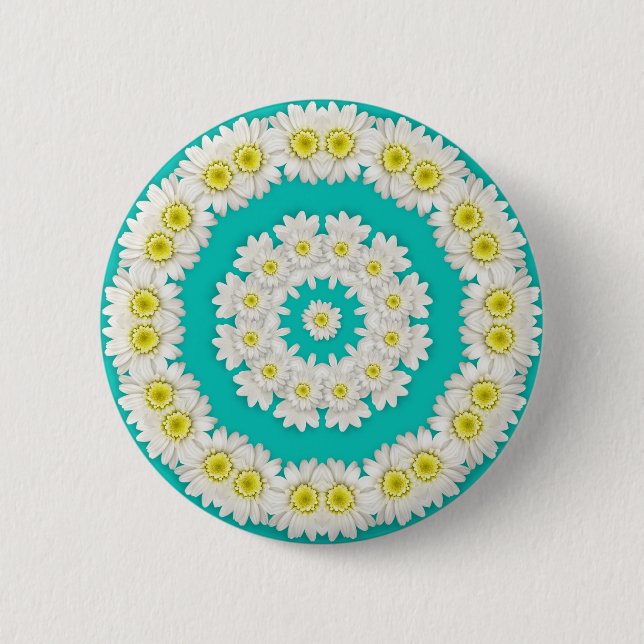 Wreath of Daisies 2 Inch Round Button (Front)
