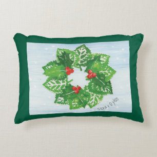 Wreath of Leaves - KIds Art for CHOC Accent Pillow