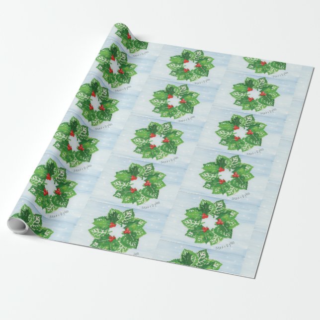 Wreath of Leaves - Kids Art for CHOC Wrapping Paper (Unrolled)