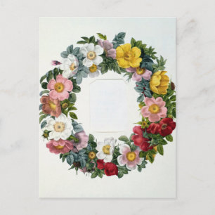 Wreath of Roses, Frontispiece for 'Les Roses' Postcard