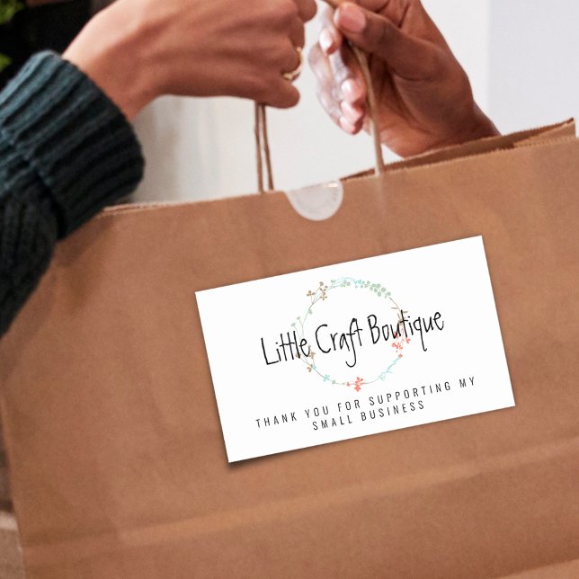 Wreath Thank You For Supporting My Small Business Sticker (Wreath Thank You For Supporting My Small Business Rectangular Sticker)