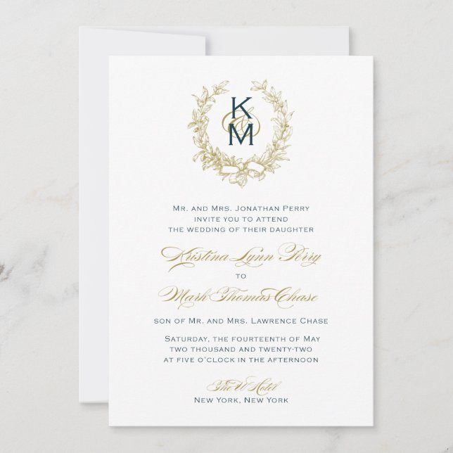 Wreath Wedding Invitation (Front)