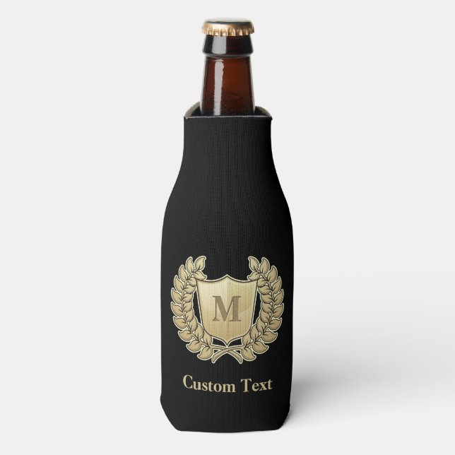 Wreath with Shield Bottle Cooler (Bottle Front)