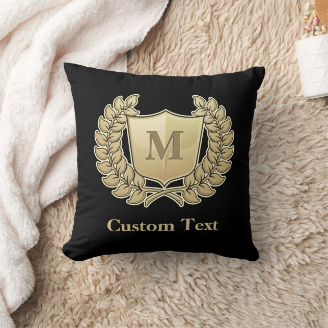 Wreath with Shield Throw Pillow (Blanket)