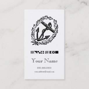 Wreathed Anchor Code Flag Personal Calling Card