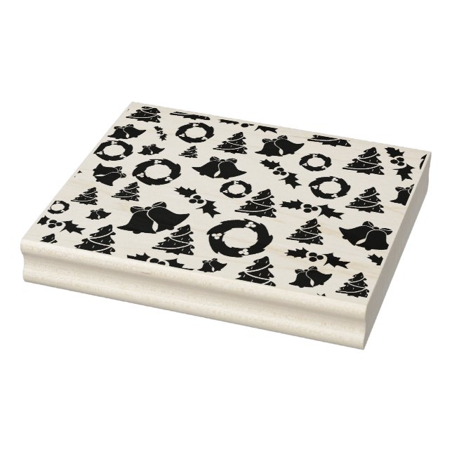 Wreaths bells christmas trees holly stamp (Stamp)