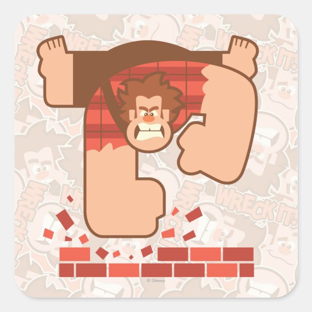 Wreck it Ralph Pounding Bricks Square Sticker (Front)