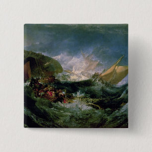 Wreck of a Transport Ship 2 Inch Square Button