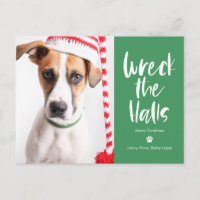Wreck The Halls Editable Colour Holiday Postcard