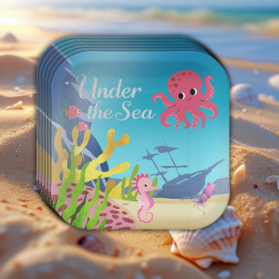 Wreckage Under the Sea Baby Shower Paper Plate