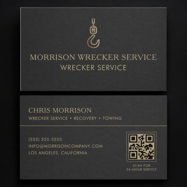 Wrecker Service QR Code Business Card (Creator Uploaded)