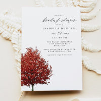 Wren - Autumn Watercolor Red Maple Tree Bridal