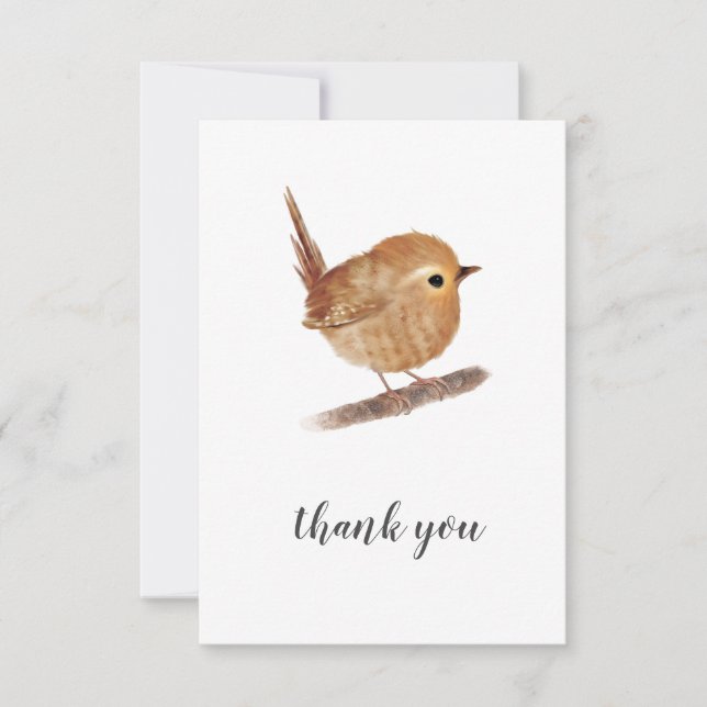 Wren Bird Carte de remerciements (Devant)