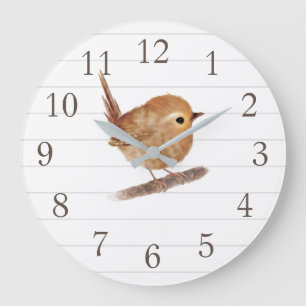 Wren Bird Personalized Nursery Decor Wall Clock