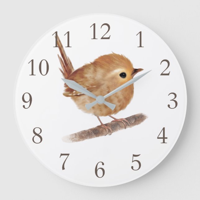 Wren Bird Personalized Wall Clock (Front)