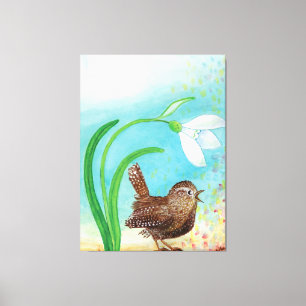 Wren Bird Sing at Dawn In the Spring  Canvas Print