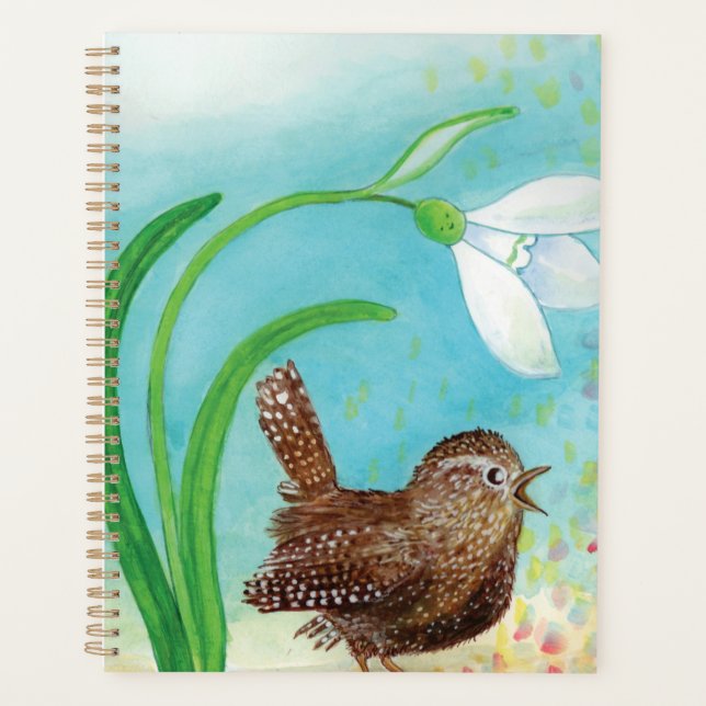 Wren Bird Sing at Dawn In the Spring  Planner (Front)