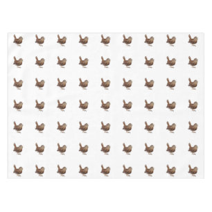 Wren Bird singing loud and beautiful song    Tablecloth