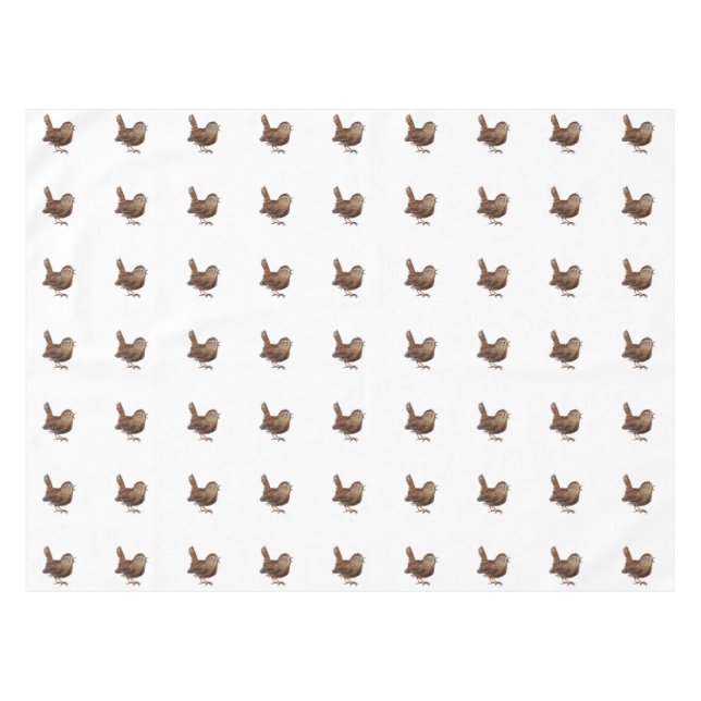 Wren Bird singing loud and beautiful song    Tablecloth (Front (Horizontal))